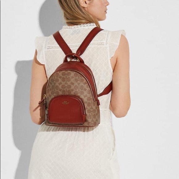 💰SOLD - 1029 - Coach Carrie Backpack 23 in Signature Canvas - Picture 11 of 12